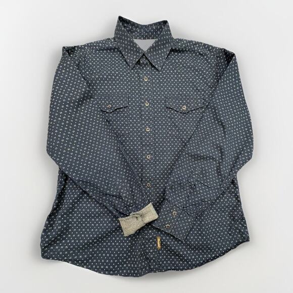 Wrangler Other - Wrangler Retro Premium Size XL Button Up Mens Shirt Navy Print Long Sleeve